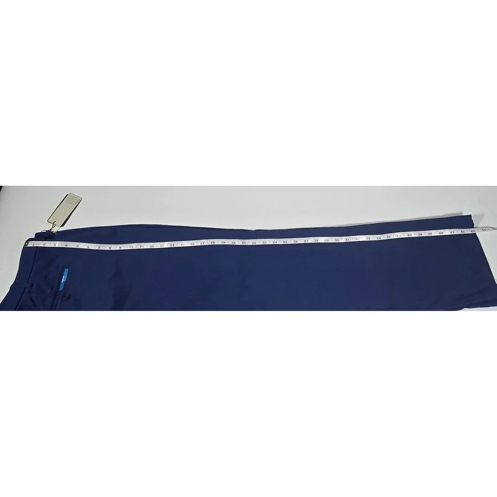 Perry Ellis Travel Luxe Slim Straight Dress Pants 40x32 Estate Blue NWT Flex